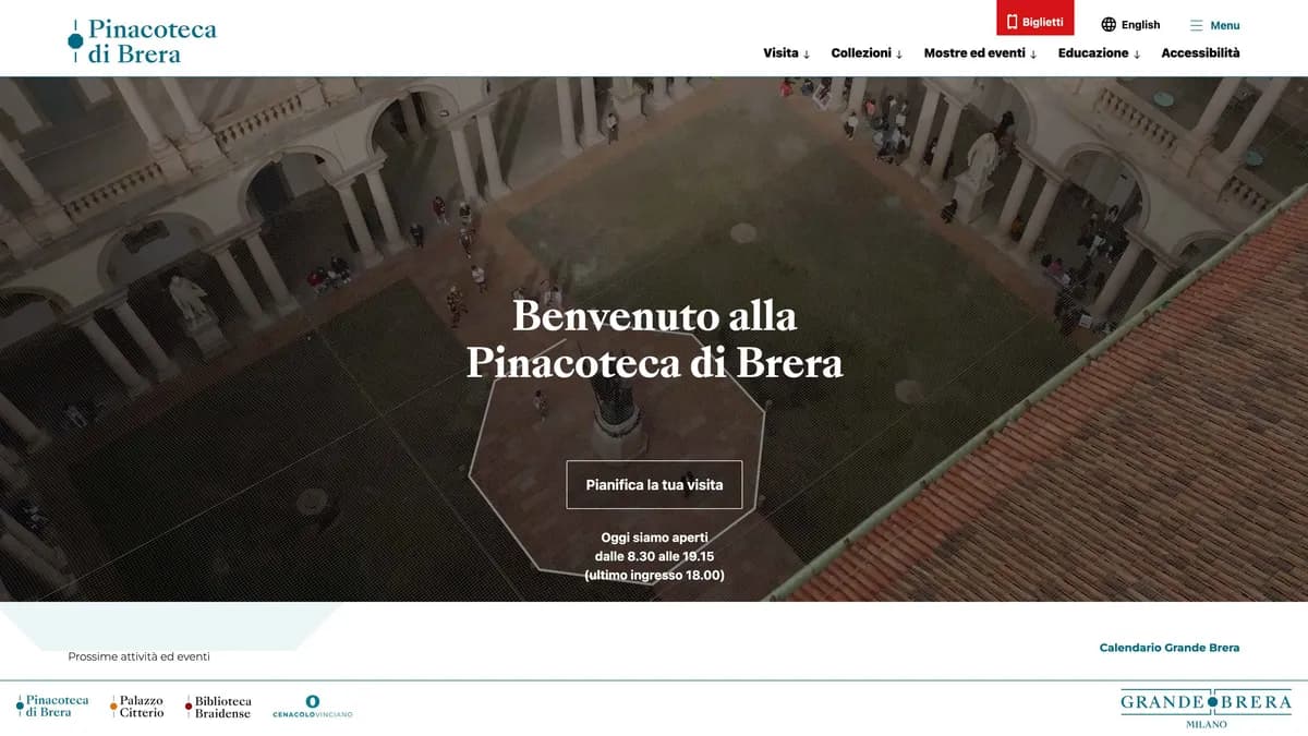 Pinacoteca di Brera website — The digital home for Milan's most prestigious art gallery — where centuries of masterpieces meet modern web experience.